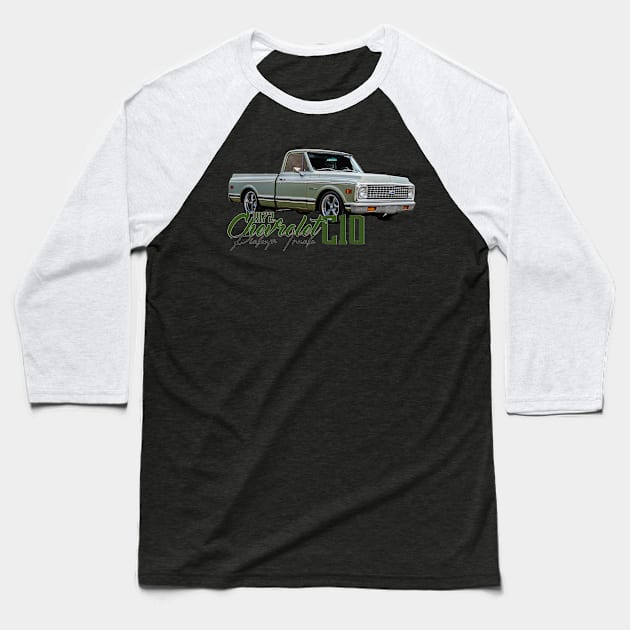 1972 Chevrolet C10 Pickup Truck Baseball T-Shirt by Gestalt Imagery